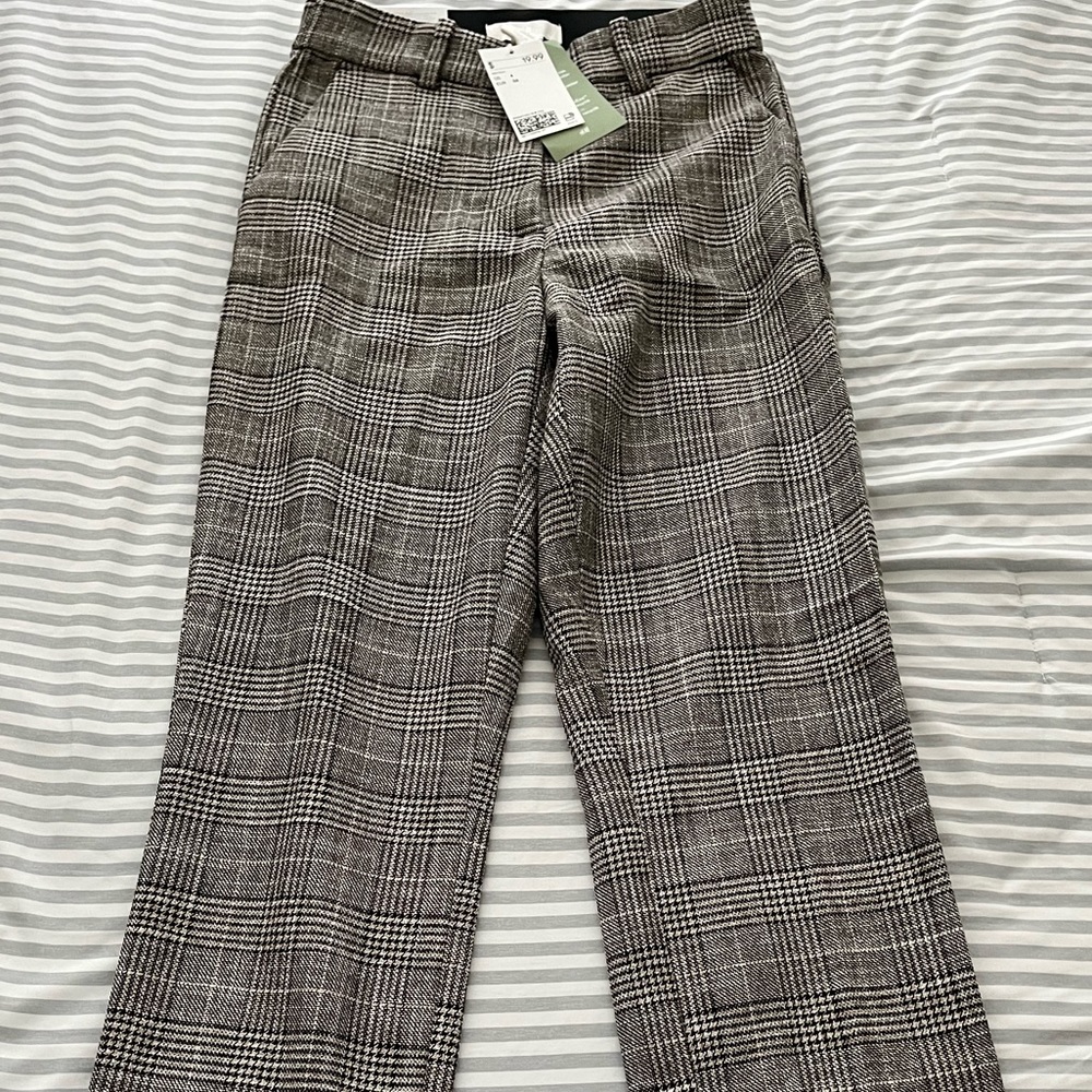 Size 4 H&M Plaid Slacks NEW